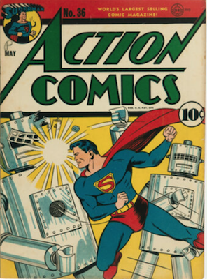 Action Comics #36: Classic robot cover. Click for valuation