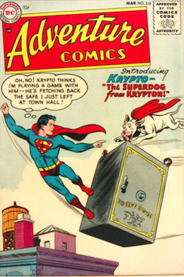 Adventure Comics #210: 1st Kryto the Superdog. Click for values