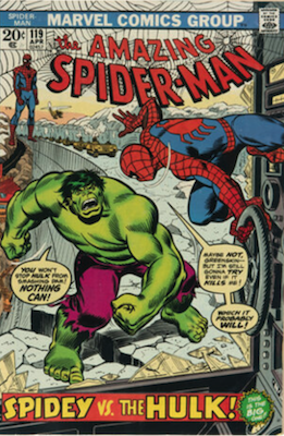 Amazing Spider-Man #119: Hulk vs Spider-Man battle. Click for values