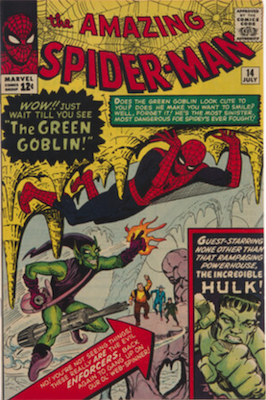 Amazing Spider Man comic 14 features the 1st appearance of Green Goblin, and a guest appearance from Hulk. Click to sell or appraise yours
