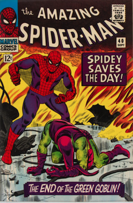 Amazing Spider-Man #40: Spider-Man defeats the Green Goblin. Click to get your Amazing Spider Man comics appraised FREE