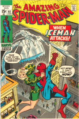 Amazing Spider-Man #92: Iceman vs Spider-Man. Click for values
