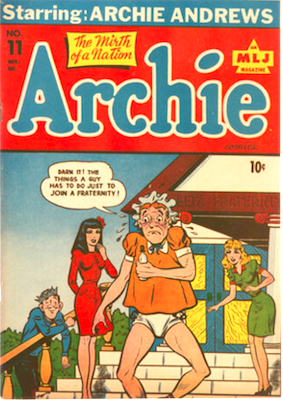 Archie Comics #11: Archie dressed as adult baby. Click to value or sell yours
