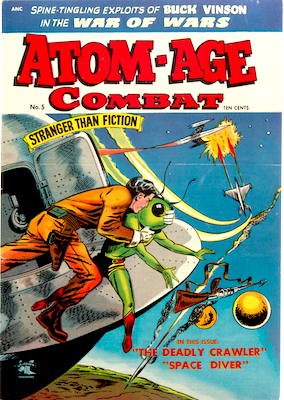 Atom-Age Combat #5: Flying saucer cover. Click to sell or appraise vintage comics