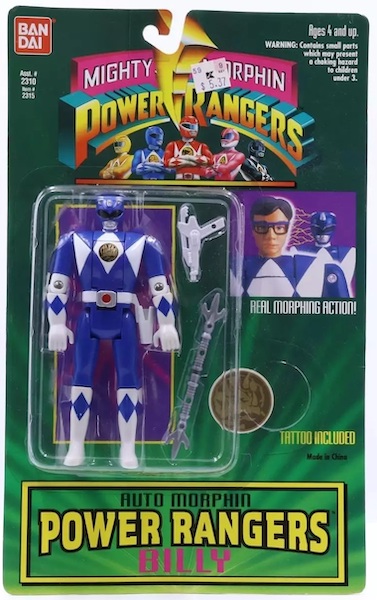 Mighty Morphin Power Rangers Blue Ranger Auto Morphin Action Figure. Click to value yours free of charge