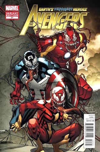Avengers 21 Variant Edition (2012) Venomized cover by Carlo Barberi. Click to sell your copy