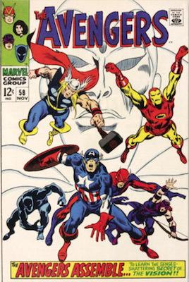 Avengers #58: 1st Origin of the Vision. Click to sell or value your comics