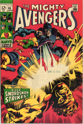 Avengers #65: Hawkeye ingests growth serum and becomes Goliath. Click to have your Hawkeye comic books appraised, or to sell