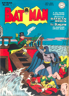 Batman #43: Penguin as pirate cover. Click to value your comics