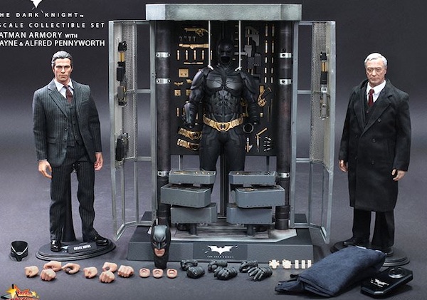 The Dark Knight MMS236 1/6th Scale Batman Amory with Bruce Wayne & Alfred Pennyworth. Click to value or sell one