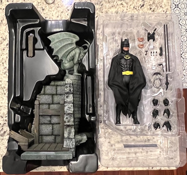 Batman (1989) MMS693 1/6th Scale Batman Deluxe Version open box. Click to sell or value one