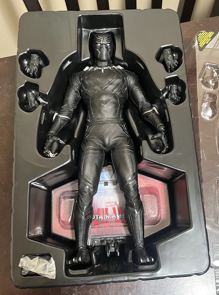 Captain America Civil War MMS363 1/6th Scale Black Panther Figure open box. Click to have your action figures valued