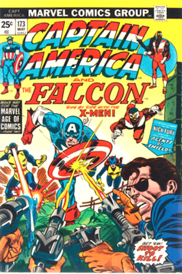 Captain America #173: X-Men crossover. Click for values