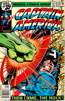 Captain America #230: Cap vs Hulk battle cover story