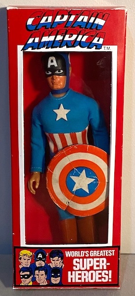 Mego World’s Greatest Super Heroes 8" T1 Captain America With Shield (Boxed Version). Click to sell or value one