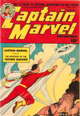 Captain Marvel Adventures #116: Flying saucer cover. Click to sell one