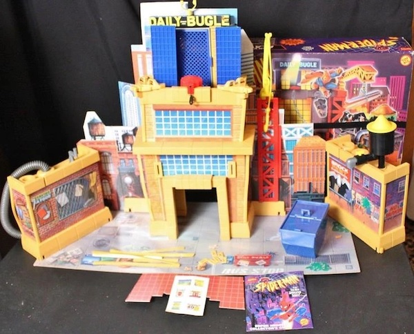 Spider-Man the Animated Daily Bugle Playset out of the box. Click to value yours