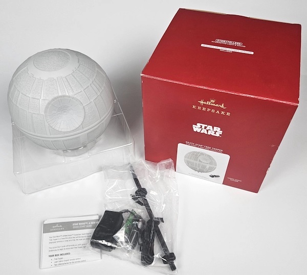 2022 Hallmark Star Wars Death Star Tree Topper out of the box. Click to value or sell one
