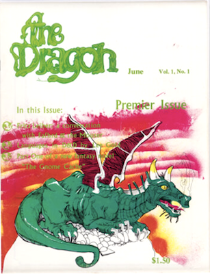 Dragon Magazine #1 (1976) by TSR, the leading Dungeons and Dragons magazine of its day. Click to sell or value yours