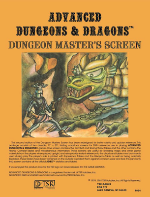 AD&D Dungeon Master's Screen (1979). Click to sell or appraise yours