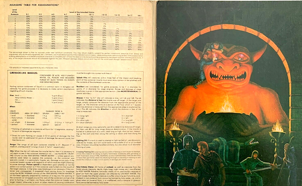 AD&D Dungeon Master's Screen detail (1979). Click to sell or appraise yours