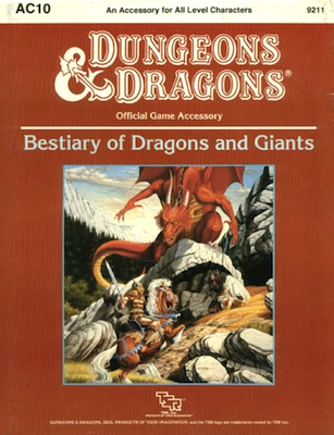 Dungeons and Dragons Bestiary of Dragons and Giants (1987). Click to sell or value yours