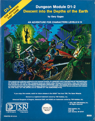 D&D Module D1-D2 Descent into the Depths of the Earth (1981). Click to sell or value yours