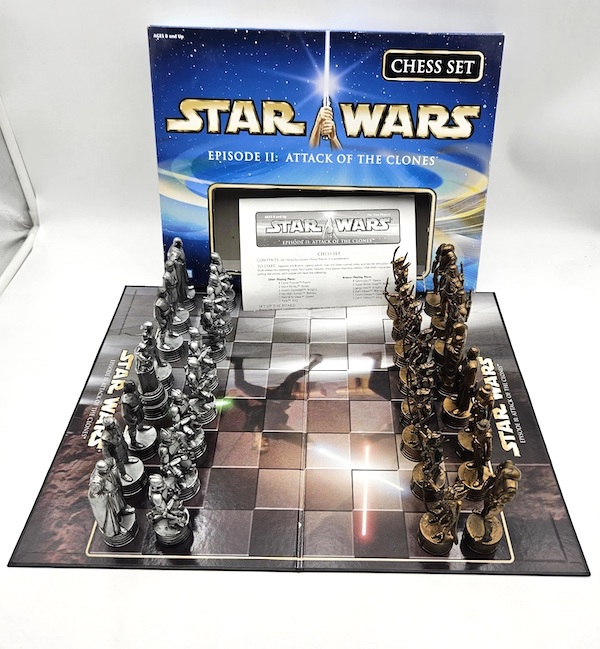 Star Wars Episode II Attack of the Clones Chess Set assembled. Click to sell or value one
