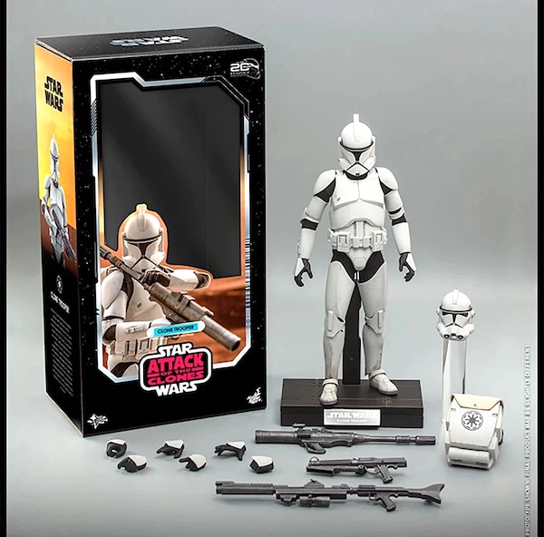 Star Wars Episode II Attack of the Clones MMS647 1/6th Scale Clone Trooper out of the box. Click to value or sell one