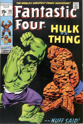 Fantastic Four #112: classic Hulk vs Thing battle