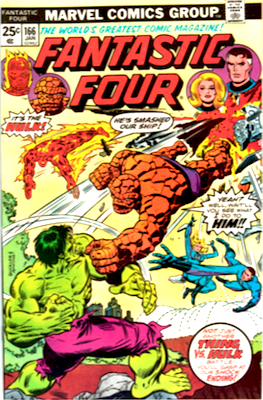 Fantastic Four #166: Another the Thing vs Hulk comic