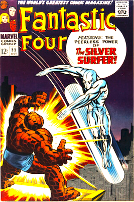 Fantastic Four #55 Thing vs Silver Surfer; 4th Surfer appearance