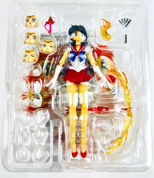 S.H.Figuarts Sailor Moon Pretty Guardian Super Sailor Mars Figure open box. Click to value yours or sell for cash