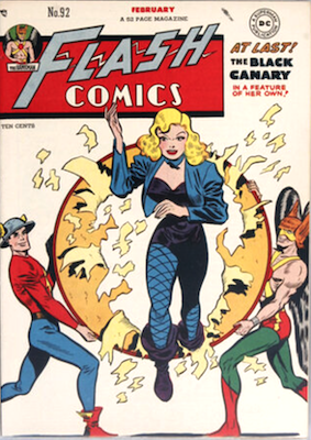 Flash Comics #92: 1st Black Canary cover and solo story