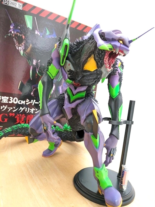 X-PLUS Godzilla vs. Evangelion Toho EVA Unit 01 "G" Awakening Mode out of the box. Click to value or sell one