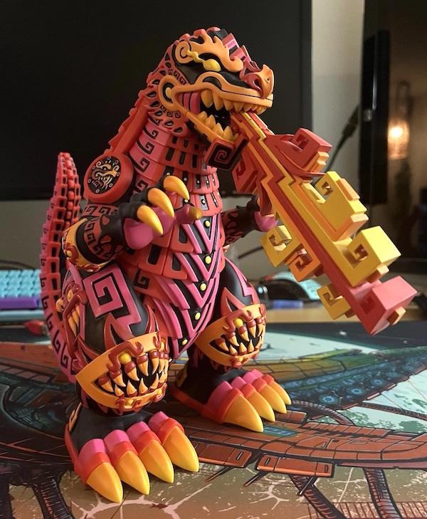 Godzilla Vinyl Designer Figure Burning Variant Edition assembled. Click to value yours