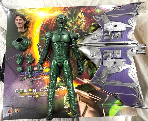 Spider-Man No Way Home MMS631 1/6th Scale Green Goblin Deluxe Version out of the pack. Click to value or sell yours