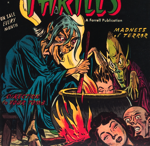 Haunted Thrills #9: Witch boiling heads cover