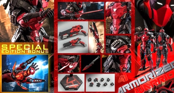 Hot Toys Armorized Deadpool Premium 1/6th Figure open box. Click to value or sell yours