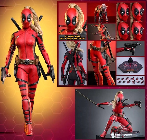 Hot Toys Deadpool And Wolverine Ladypool Figure open box. Click for valuation