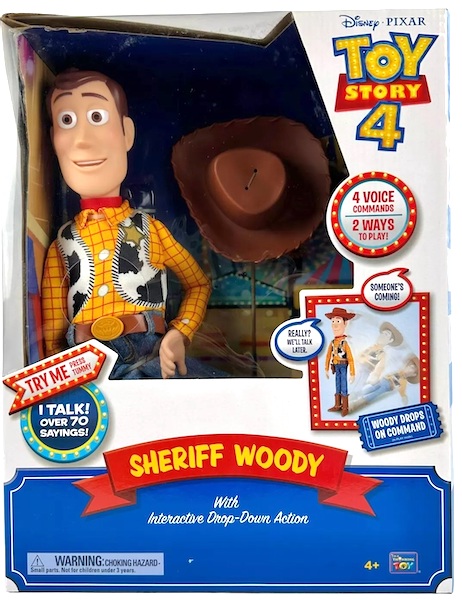 Toy Story 4 Sheriff Woody with Interactive Drop-Down Action. Click for appraisal