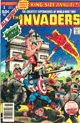 Invaders Annual #1: 1st Schomburg Marvel cover for 30 years