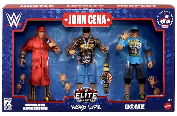 WWE Wrestling Elite Collection John Cena Action Figure 3-Pack. Click to value one