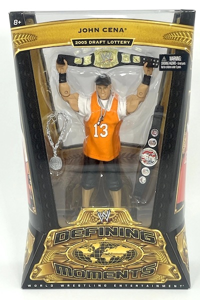WWE Defining Moments 2005 Draft Lottery Exclusive John Cena Action Figure. Click to sell one