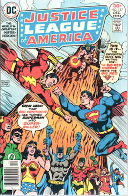 Justice League of America #137: Superman battles Golden Age Captain Marvel