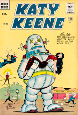 Katy Keene #62: Robot cover. Click to sell or value comics