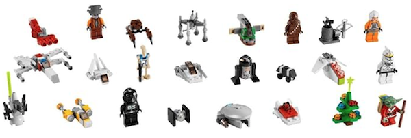 LEGO Star Wars Advent Calendar 2011 contents. Click to have yours appraised