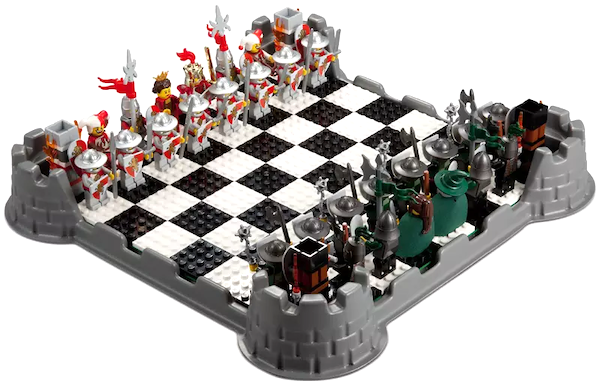 LEGO Castle Chess Set out of the box. Click to have yours appraised