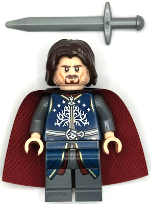 LEGO LOTR Minifigures Aragorn dark red and black cape