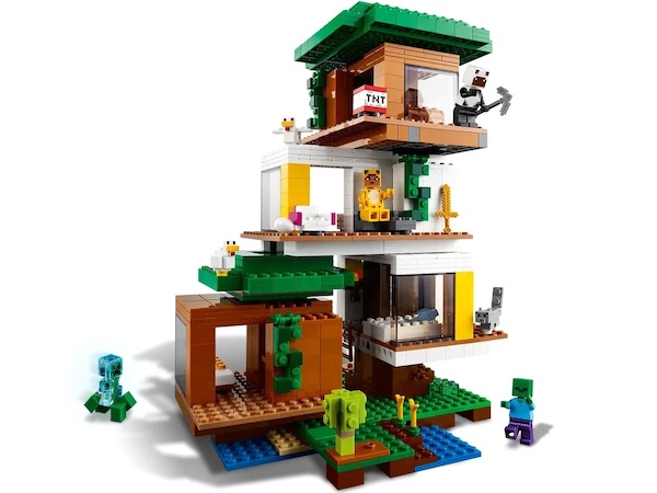 LEGO Minecraft 21174 The Modern Treehouse assembled. Click to value one